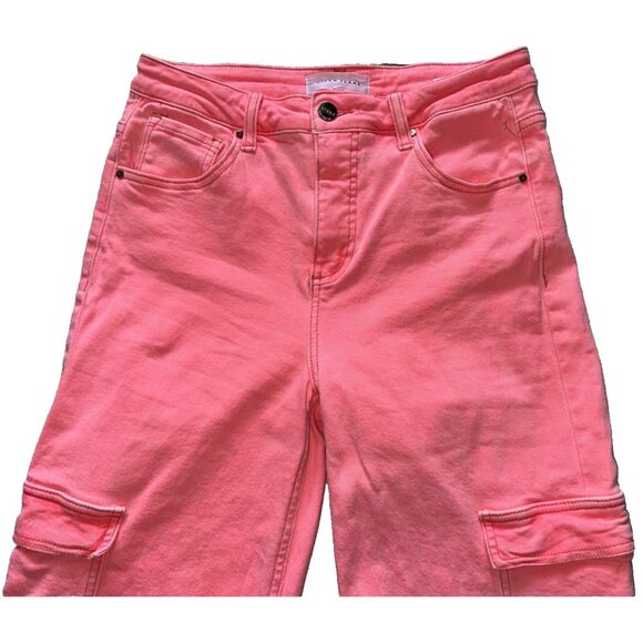 Freckled Poppy X RISEN LOS ANGELES Jeans Pants SZ 7 28X32 Pink Tummy Control - Picture 3 of 16